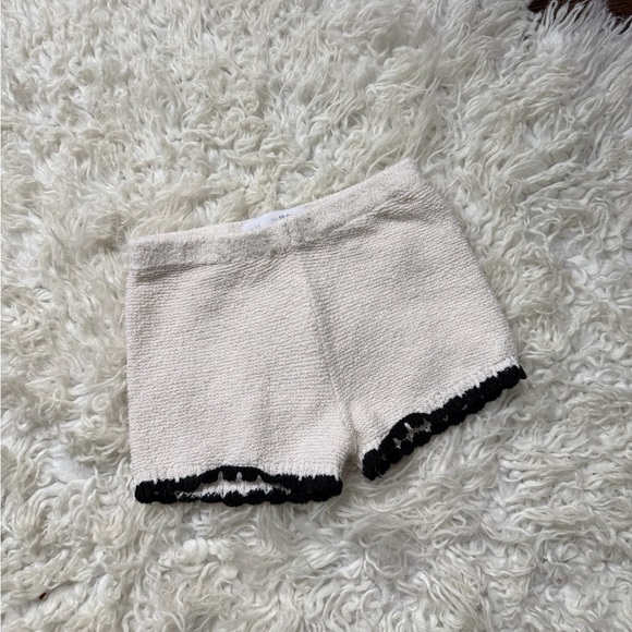 Zara Other - Zara Ivory and Black Knit Shorts
